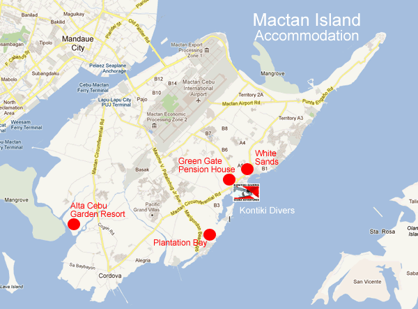 map of accommodation on mactan island cebu philippines